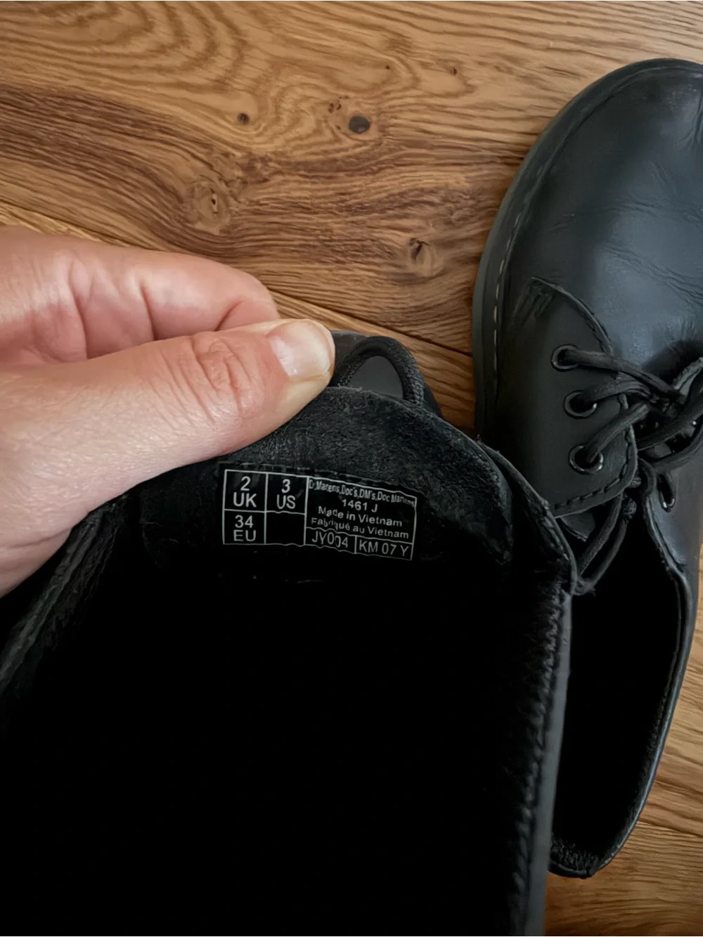 Dr. Martens 1461 Junior Black Leather Oxford Shoes Kids Size 3